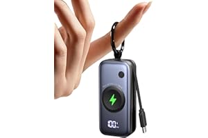 INIU Power Bank, 5000mAh 20W PD mini Powerbank mit Integriertes USB-C Kabel, Zubehör für Apple Watch, Powerbank Reise Zubehör für Apple Watch Ultra 11 10 9 8 7 6 SE, iPhone 17 16 15, Samsung S25 S24