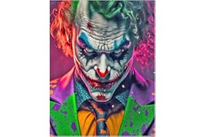 DCIDBEI Diamond Painting Clown Neonfarben 40x50cm Diamond Painting Pop Art Diamond Painting Schädel Skull Diamond Painting Skull Totenkopf Diamant Painting Totenkopf Glitzer Malen nach Zahlen Gothic