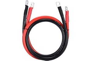 DIHOOL Cavo Batteria 25mm2 M8 50cm 4awg Cavo Silicone Flessibile Resistente al Calore