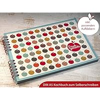 Set DIY Kochbuch Rezeptbuch DIN A5 zum Selberschreiben mit 10 passenden Aufklebern