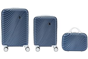 Convector Set 2 Trolley + Beauty Case Da Viaggio, Valigie Rigide in Tre Dimensioni Con Ruote Girevoli a 360°, Lucchetto TSA e Struttura in ABS Doppio Strato, Antigraffio e Antiurto