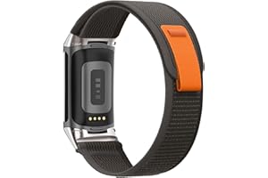 ‎SURUNDO Elastisches Nylon Armband Kompatibel mit Fitbit Charge 6/Fitbit Charge 5 Armband Stoff für Damen Herren, Verstellbare Solo Loop Sport atmungsaktives Uhrenarmbänder für Fitbit Charge 6/Charge 5
