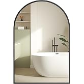 SONGMICS Arched Full Length Hanging Mirror, 36" x 24" | AILEAS Collection LWM011BD01 Aluminium Alloy Frame Tempered Glass Bed