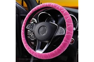 ‎MAYCO BELL Lenkrad Abdeckung Kunstfell Winter Warm Lenkrad Wrap passt die meisten Auto 37cm 38cm Größe Innenzubehör Rosa