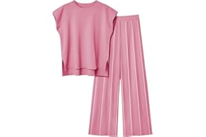 Veriliss 2 Pièces Vêtements pour Femmes Ensemble De Chandails Gilet Tricoté Pantalon À Ceinture Élastique