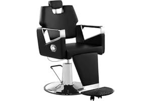 ‎PHYSA WELLNESS & LIFESTYLE Physa Turin Black Hairdressing Chair Pneumatic Height Adjustable (57 - 64 cm) Seat Height, 500 x 490 mm Seat Surface Eco Leather Steel Frame 360° Rotatable Footrest Black Hairdressing Chair