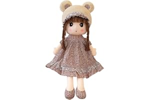 Uposao Poupée de Chiffon Fille Bébé Poupée Jouet en Peluche Mini-Princesse Poupée en Chapeau Et Jupe Jolie Décoration De Maison Cadeau pour Anniversaire, Baptême, Valentin, Noël, 50cm