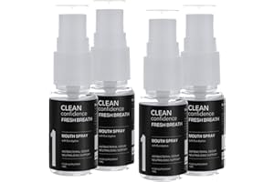 CONFIDENTU Clean Confidence FREASH Breath Mouth Spray with Eucalyptus – 15ML Bottles Set-of-Four – ONE Month Supply