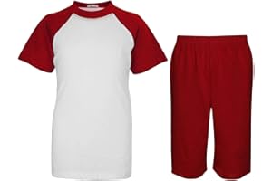 A2Z 4 Kids Raglan Style T Shirt & Shorts Black Contrast PJS Super Soft Matching Top Bottom Pyjamas Comfy Loungewear Dress Up Outfit Gifts for Children Girls Boys Age 5-13 Years