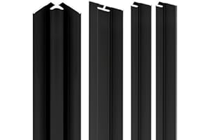 Schulte pack de 4 profilés à 210 cm: 2 profilés de finition + 1 profilé d'angle intérieur + 1 profilé d'extension, noir, pour panneau mural de salle de bains DécoDesign, revêtement décoratif douche