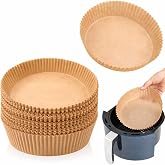 SKY TOUCH 100pcs Air Fryer Disposable Paper，Non Stick Parchment Paper for Air Fryer Liners，Round Food Grade Baking Paper for 