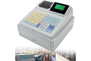 DPDZSW Electronic Cash Register, Cash Register Till for Small Business, POS System, 81 Keys, Digital LED Cash Register, for Restaurant Supermarket Retail, English System