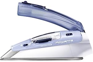 Rowenta First Class DA1510F1 - Plancha de viaje 1000 W, portátil y de fácil transporte, gran rendimiento con golpe de vapor de 45 gr/minuto, plegable con punta de precisión y doble voltaje 120 - 240 V