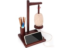 ‎AEELIKE Aeelike Wollabwickler Magnetisch, Wollhalter aus Holz zum Häkeln, Yarn Winder Garnrollenhalter für Häkelliebhaber, Drehbar Garnhalter und Stricken, Praktisch Wollknäuelhalter mit Aufbewahrung, Halter