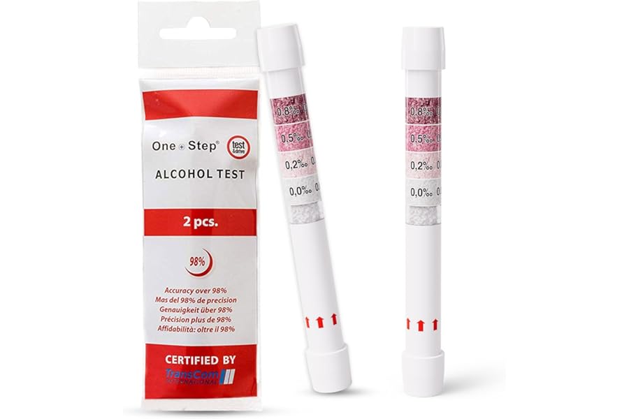One Step: 10 x Alcohol Breathalyzer Breath Tester Kit - UK & EU Certified Test Kits