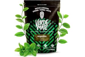 Verde Mate Organic Yerba Mate Tea 500g – Air-dried, Unsmoked, Without Stems or Powder, Pure Despalada from Brazil