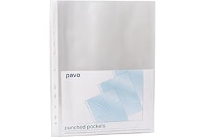 Pavo - Koszulki na dokumenty/Koszulki do segregatora, A4, 60 mikronów,PP, przezroczyste, opakowanie 100 sztuk