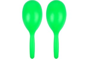 A-Star Par de maracas de plástico verde - Sonajero agitador de 20 cm, Instrumento de ritmo de percusión