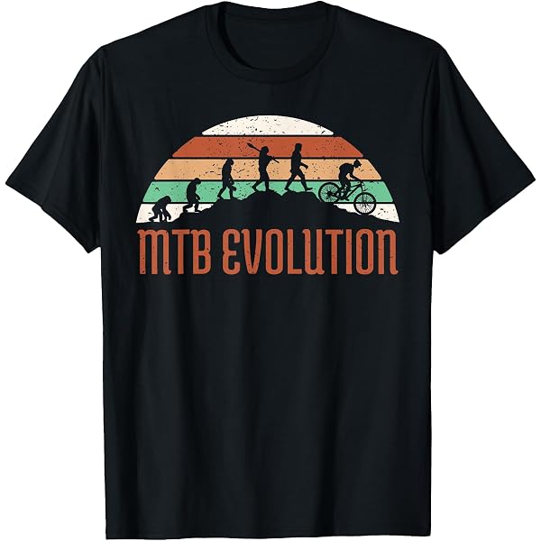 Commandez T-shirt respirant Homme 'Mountain Bike Downhill Evolution - Idée cadeau VTT' en ligne