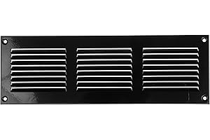 REPA MARKET Griglia d'aria in acciaio per il ritorno dell'aria, ideale per soffitto e parete laterale, HVAC, con schermo anti-insetti (30 x 10 cm, colore: nero)