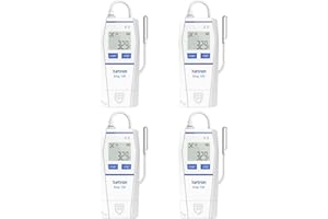 Xetron Registrador de Datos de Temperatura Con Sonda Externa de 1,2M 4Pza Elog10E, Registrador Temperatura Mini USB de Alta Precisión Con Informe en PDF, 32000 Gran Capacidad de Grabación