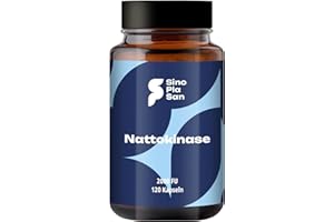‎SINOPLASAN Nattokinase 100mg pro Kapsel 20.000 FU | vegan | ohne Vitamin K1 & K2 | ohne mikrokristalline Cellulose & Magnesiumstearat | 120 Kapseln