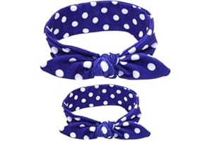 LICHENGTAI 2 Stück Mutter Baby Turban Stirnband, Baby breit Schleife Blumen Kopftuch Hasenohren, Mommy and Me Headband Set ist Matching Headbands für Mutter & Tochter als Baby Girl & Mom