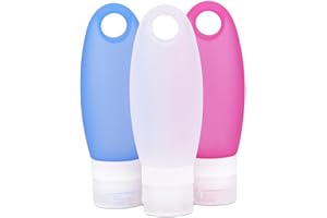 PhantomSky Silicone Travel Bottles Set, TSA Approved Refillable & Squeezable BPA Free Silicone Containers Leak Proof with Waterproof Luggage Packing Organizer - (3.3 oz / 98 ml) by PhantomSky