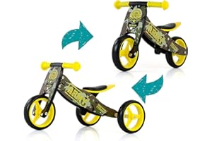 Milly Mally Jake Draisienne à Deux ou Trois Roues Vélo en Bois Army