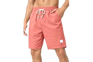 JMIERR Uomo Lino Pantaloncini con Tasche e Marchio Bermuda Leggero Estivo Pantaloni Corti