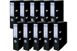 Carpeta de oficina DONAU Master/Clasificador Certificado FSC/Pack de 10 Carpetas / 10 unidades/Material: PP, A4/ 75 mm - 7,5 cm/color: Negro/Archivador A4