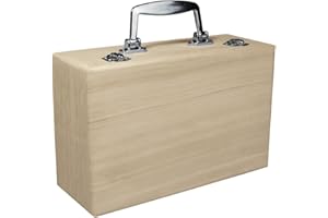 Rayher valise en bois à décorer €“ coffret avec poignée en métal €“ idéale comme valise de rangement pour jouets, bijoux, affaires pour enfant €“ 25 x 16 cm, Hauteur 9 cm €“ couleur : nature