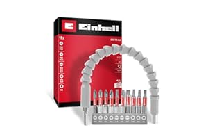 Orijinal Einhell 11 Parça Bit Seti (300 mm Esnek Mil, Kalıcı Mıknatıs, 10 Adet 50 mm Bit, Krom Vanadyum, 1/4 inç E 6.3 Sap, A