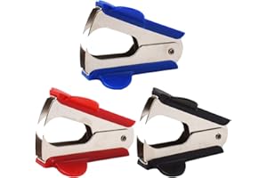 Qixuer 3 Stück Entklammerer Klammerentferner Metall Kunststoffschale Enthefter Ohne Feststeller Büro Schule Heim Schreibtisch Zubehör Zeitungen Geschenkpapier （3Farbes)