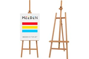 MEEDEN Wooden Art Painting Easel: Solid Beech Display Easels Hold Canvas up to 127cm - Easel Stand Adjustable Height and Working Angles for Painting Wedding Sign