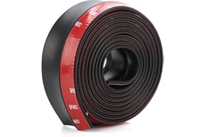 Protector de Parachoques, CompraFun Coche Alerón Labio Delantero Caucho 2.5M Universal Protector Pegatina de Parachoques de Coche Delantera Lip Bumper Falda de Coches Fuerte Pegajoso (Negro)