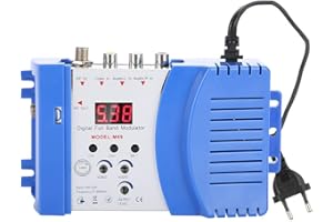 Oumij RF Modulatore Domestico - AV-RF AV-TV Convertitore - Modulatori RF Compatto Video - Display Canale VHF UHF Frequenza di Lavoro 110-240V(Spina UE)