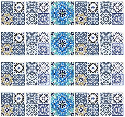 BTAMZ Mosaic Wall Stickers Waterproof Tile Wall Paper Self Adhesive Kitchen Tile Sticker Home Wall Art Decals 20 Pieces