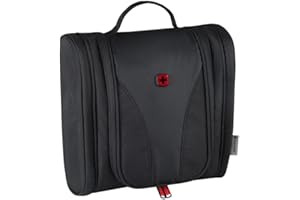 WENGER Kosmetiktasche zum Aufhängen, Kulturtasche, Wasserabweisend, Reise-Accessoire, Damen/Herren, Schwarz, 611877