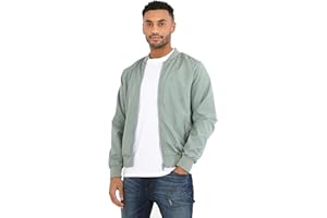 BRAVE SOUL Mens Bomber Jacket Full Zip 100% Polyester Long Sleeve Outdoor Jacket for Men UK, Size: S to 2XL