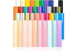 VINYL FROG Permanent Adhesive Vinyl Bundle 40 Pack Adhesive Vinyl Sheets 12''x12'' Permanent Vinyl for Cups, Decals, DIY Craft Projects