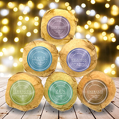 Art Naturals Badebomben, 6 Luxuriöse handgemachte Badekugeln aus ätherischen Ölen | Badesprudeltabletten | Naturreine & natürliche Inhaltsstoffe & Shea Butter für trockene Haut | Entspannung in der Box | Beste Geschenk-Idee - 2
