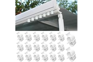 JNNJ 20 PCS RV Awning Hooks, Multifunctional Camping Awning Hooks, Universal Curtain Hangers, for Hang LED Light Strip, Cables, String Lights, Outdoor Camping RV Accessories(White)