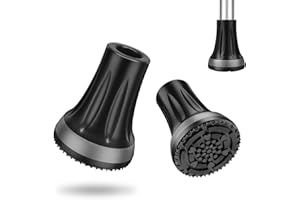 supregear Heavy Duty Rubber Ferrules (19mm, 2-Pack), Heavy Duty Anti-Slip End Stoppers Cane Tips for Walking Sticks - All Terrain Extreme Grip Feet Cap for Canes, Crutches