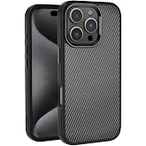 Zore Apple ile uyumlu iPhone 16 Pro Max Kılıf Karbon Fiber G&ouml;r&uuml;n&uuml;ml&uuml; Parlak Kamera &Ccedil;er&ccedil;eveli Zore Venus Kapak Siyah