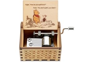 Yesnote Pooh Music Box Gift for Wife, Romantic Gift for Couple Husband Girlfriend Boyfriend Birthday Father Day Anniversary Wooden Hand Crank Musical Box Play You Are My Sunshine