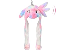 Hopearl Chapeaux d'animaux, Mouvements d'oreilles, Sauts Et éjections, Battant Les Costumes en Peluche, 56cm