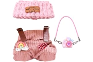 Mrltau Stylish Doll Clothes For Vinyl Plush Toy Doll, Handcrafted Crochet Miniature Accessories Set For Vinyl Plush Toy Clothes Accessories,Compatible with Vinyl Plush Toy Outfit Doll Accessories