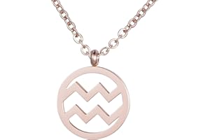 Morella Collana da Donna in Acciaio Inox Oro Rosa con Ciondolo Segno Zodiacale in Sacchetto di Velluto