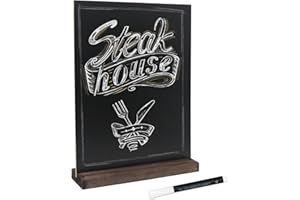 DUTWROY Tabletop Chalkboard Sign with Stand 1 Pack 8.5x11'' Menu Chalk Board Sign Vintage Message Boards for Wedding Bar and Restaurant